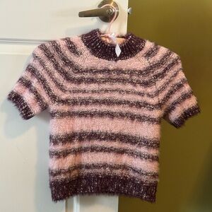 Pilcro Pink and Purple Striped Sweater